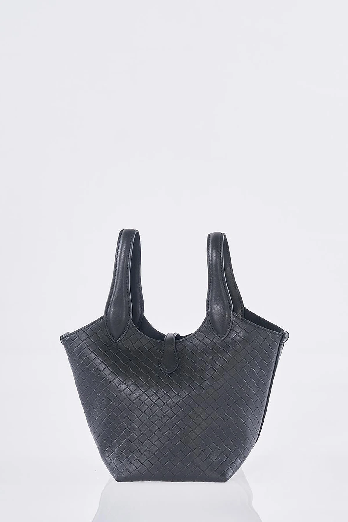Faux Leather Handbag - Black