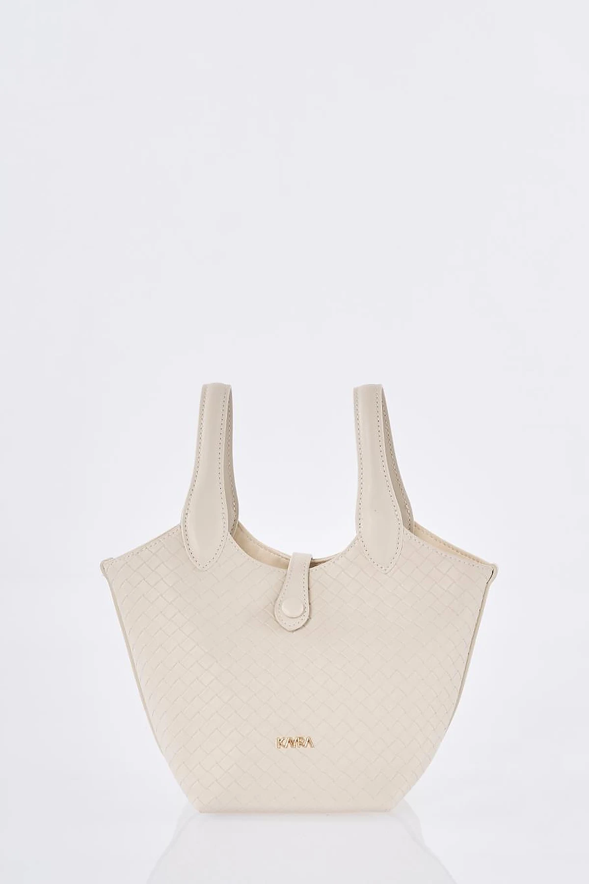 Faux Leather Handbag - Stone