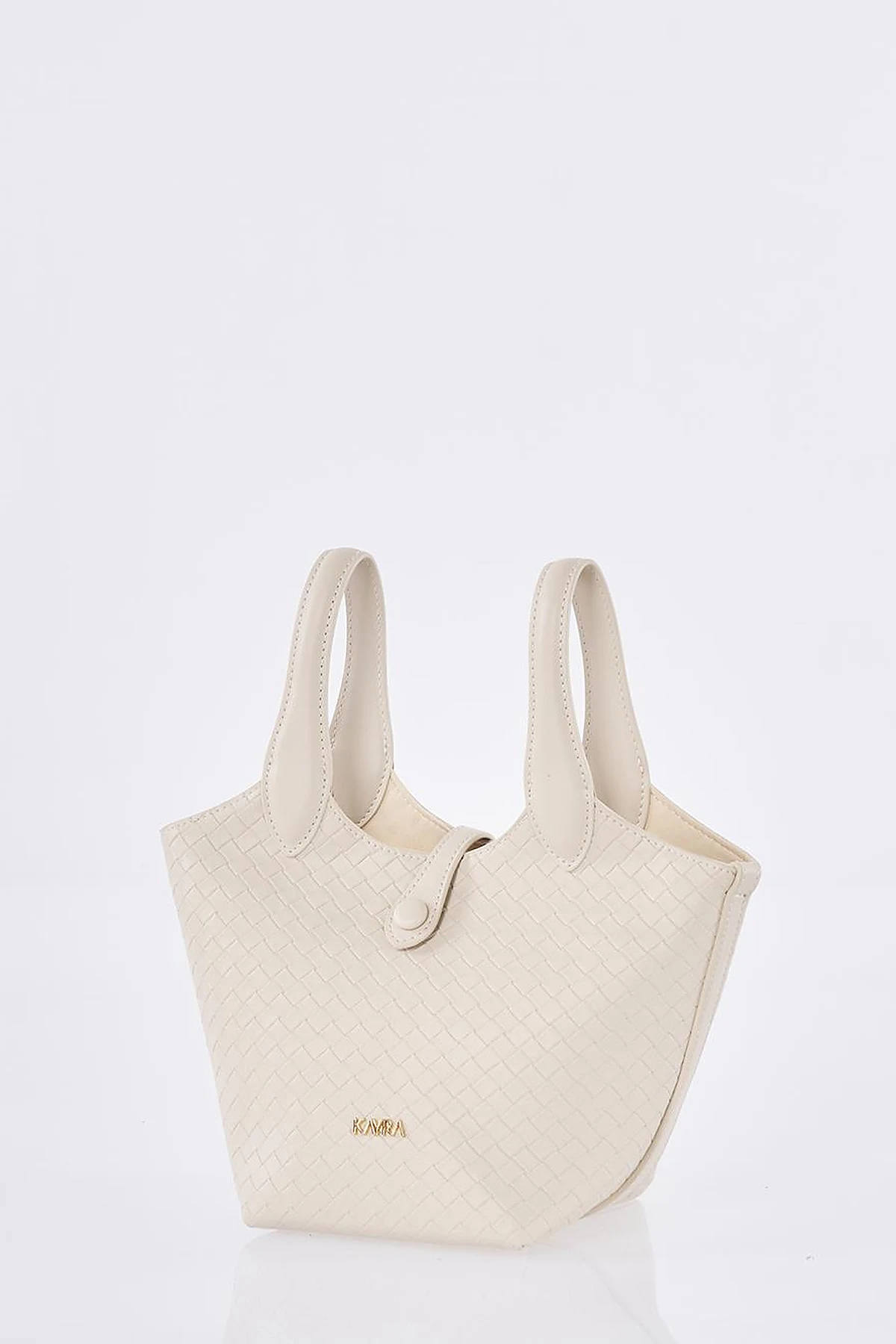 Faux Leather Handbag - Stone