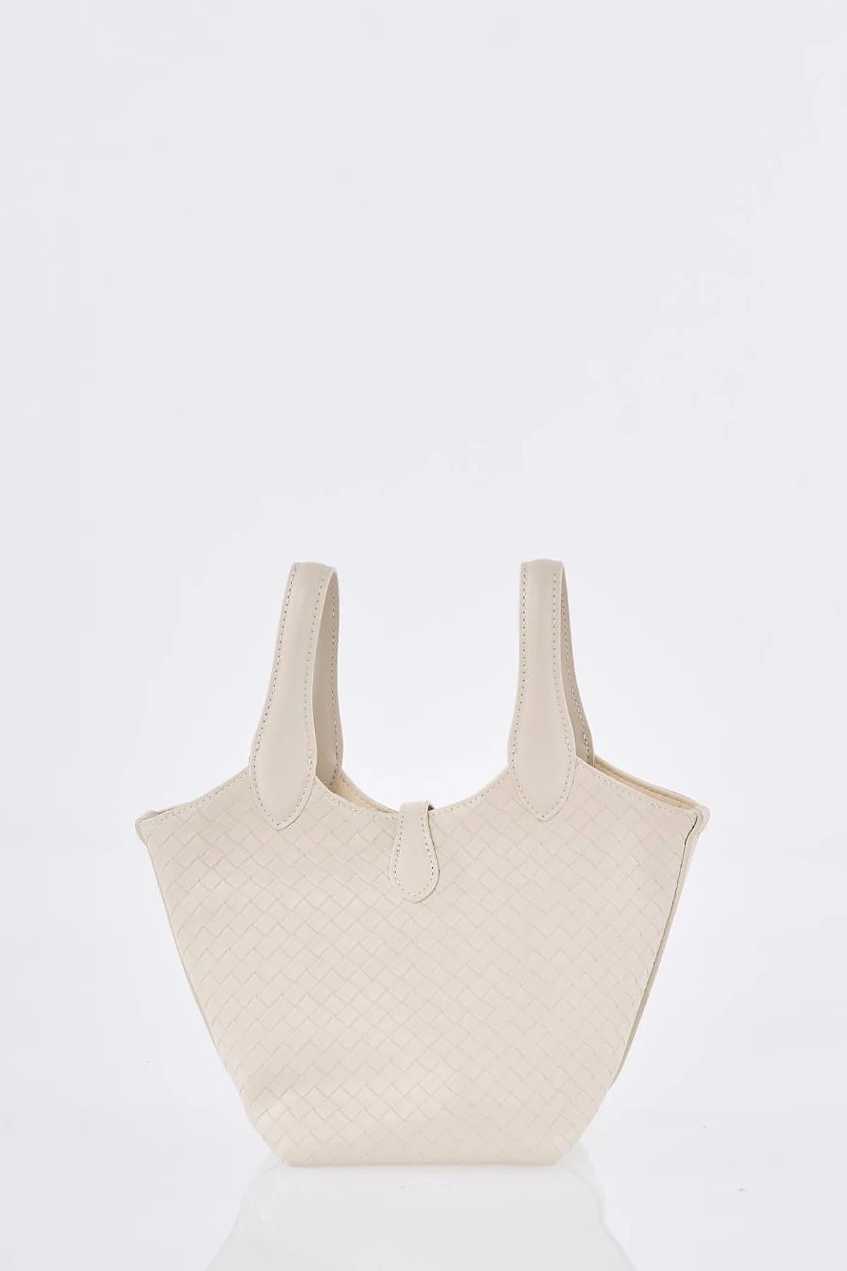 Faux Leather Handbag - Stone