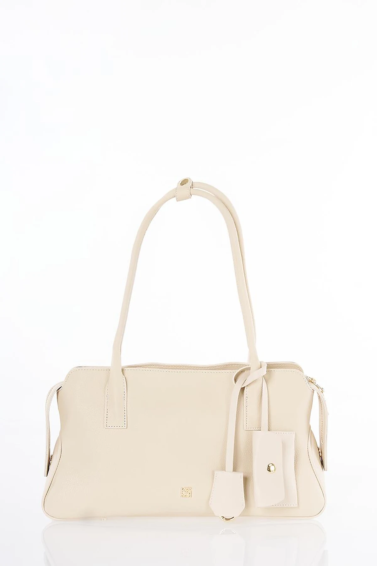 Faux Leather Shoulder Bag Cream