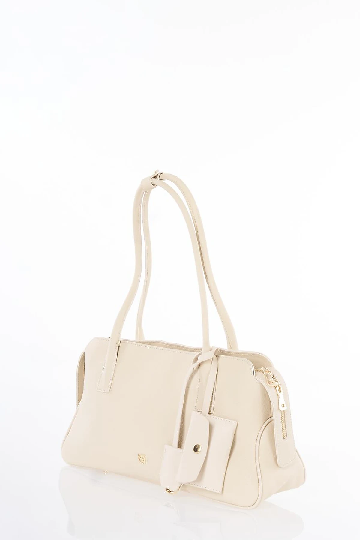 Faux Leather Shoulder Bag Cream