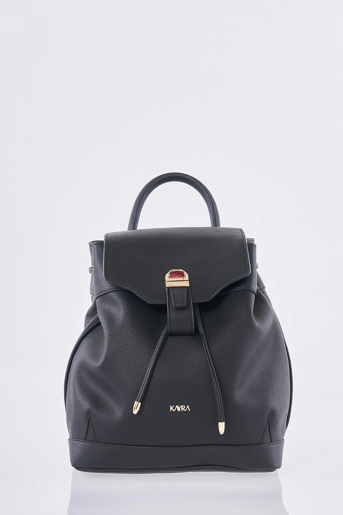 Faux Leather Backpack Black