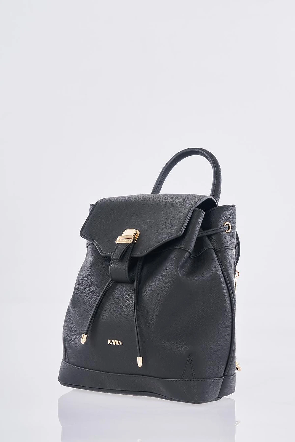 Faux Leather Backpack Black