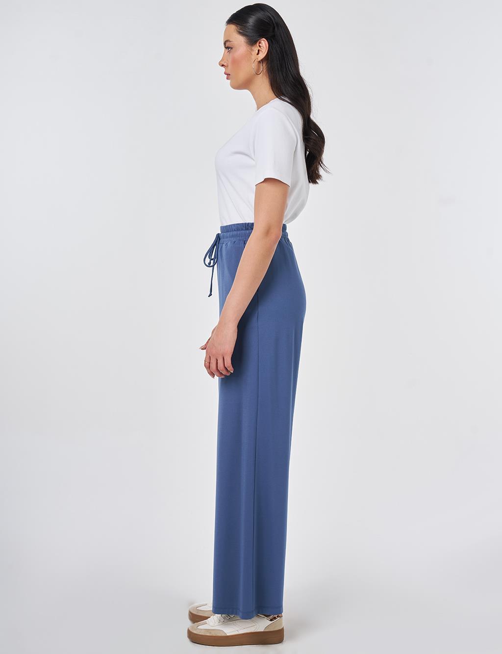 Relaxed Fit Rayon Trousers Indigo