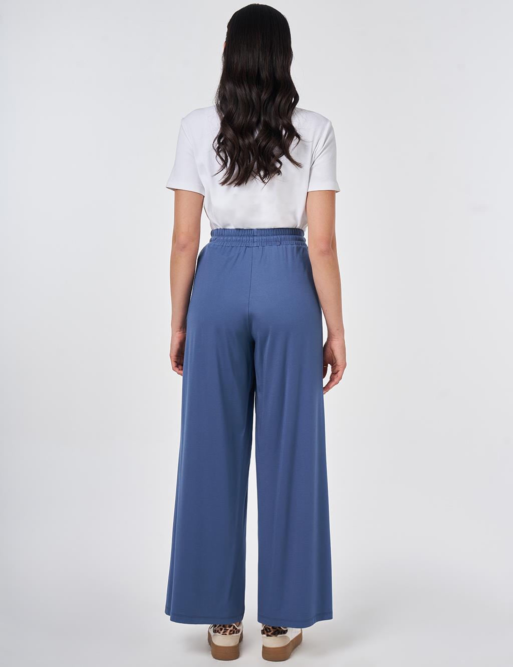 Relaxed Fit Rayon Trousers Indigo