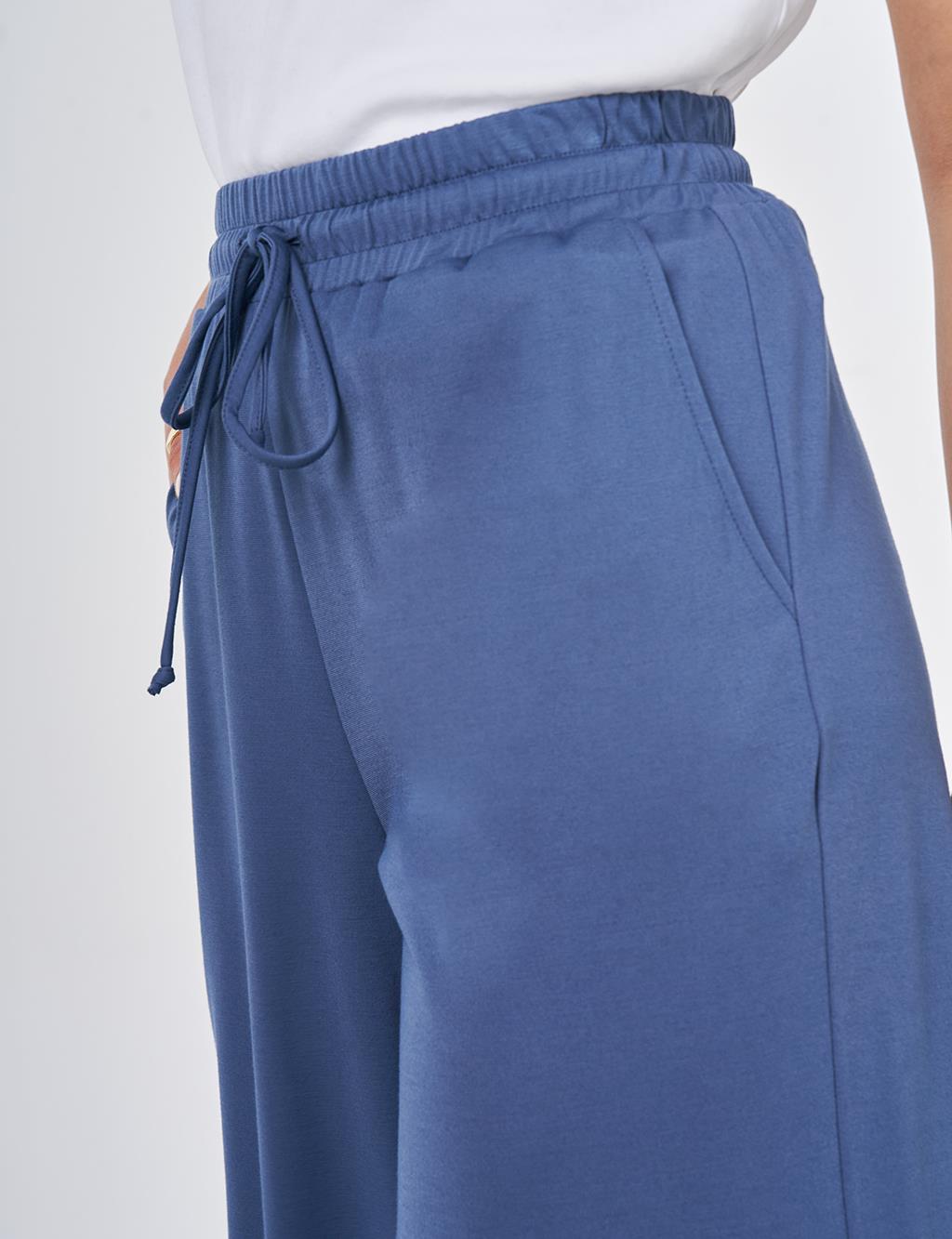 Relaxed Fit Rayon Trousers Indigo