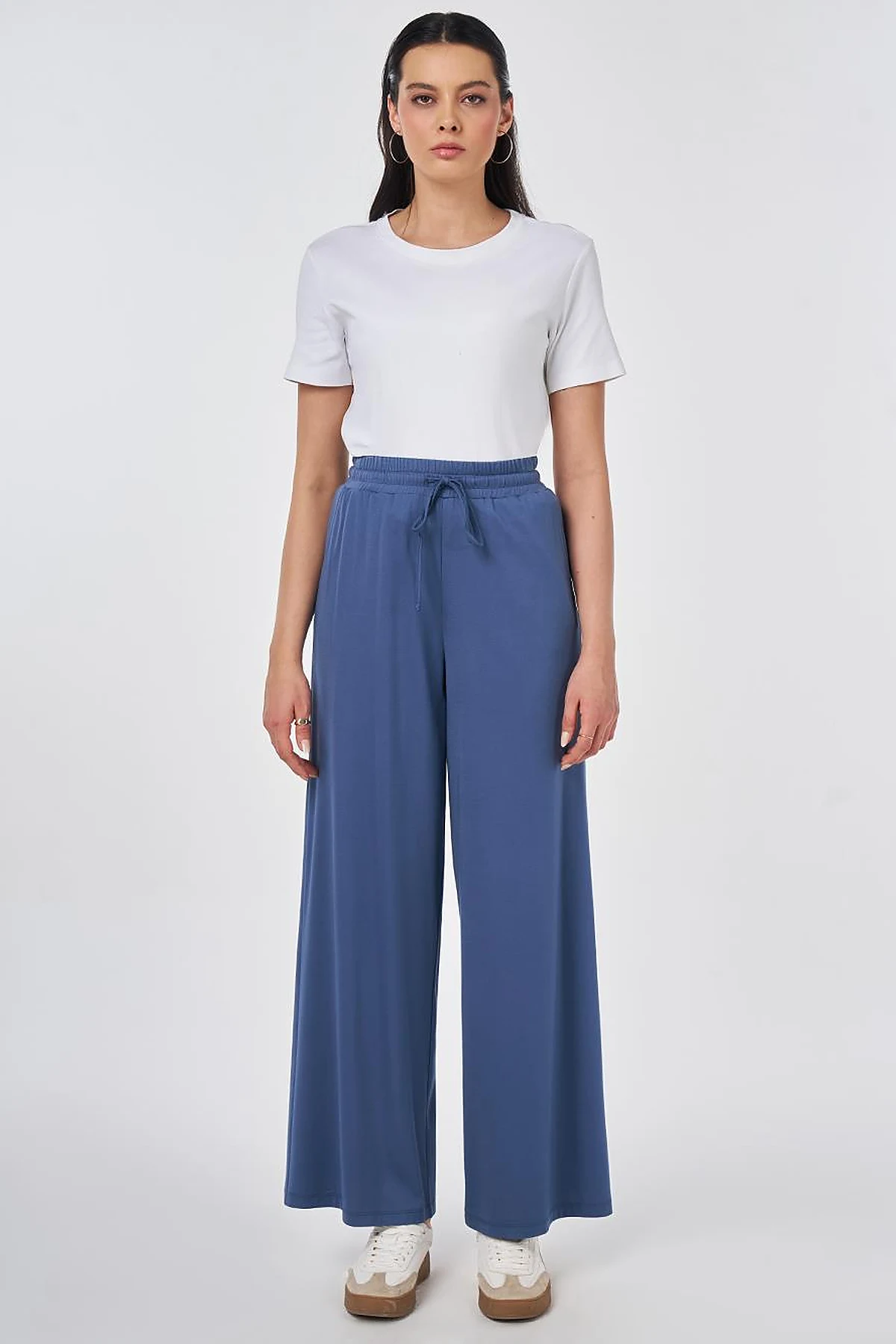 Relaxed Fit Rayon Trousers Indigo