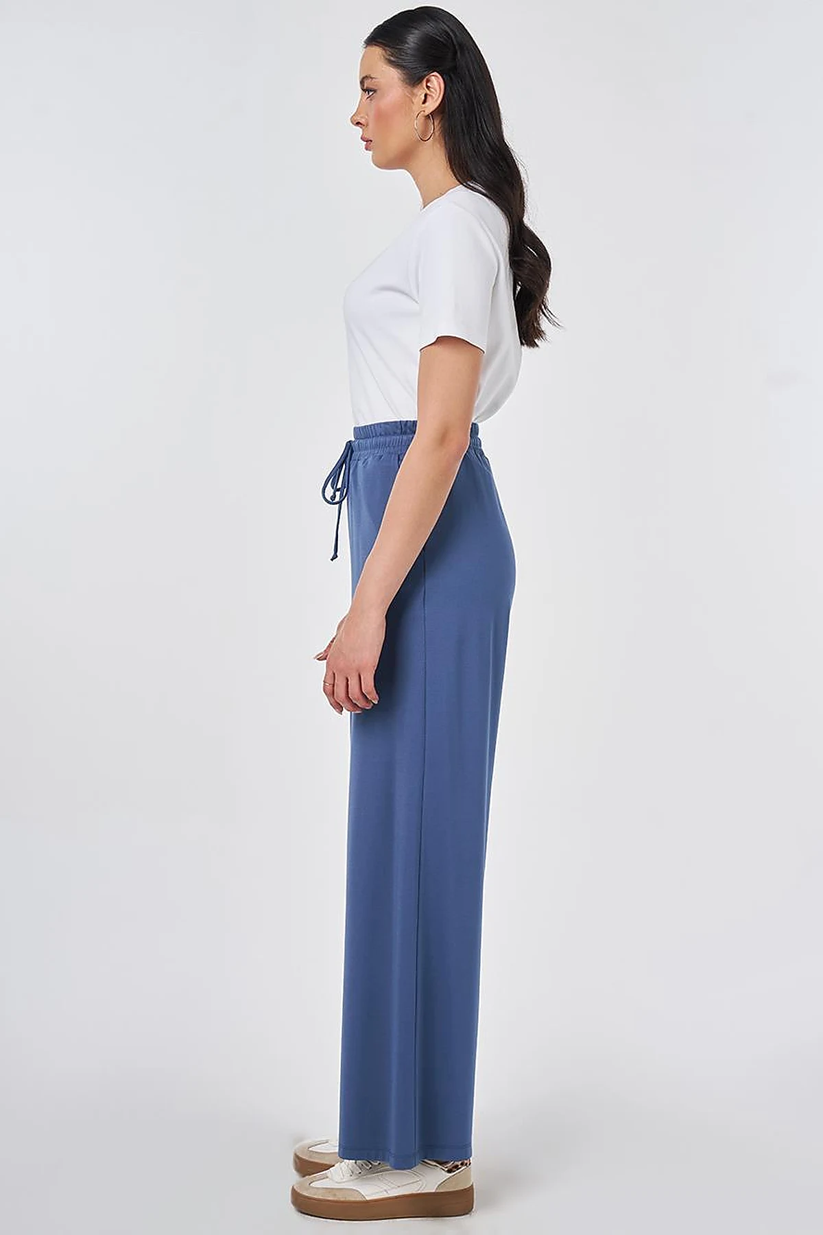 Relaxed Fit Rayon Trousers Indigo