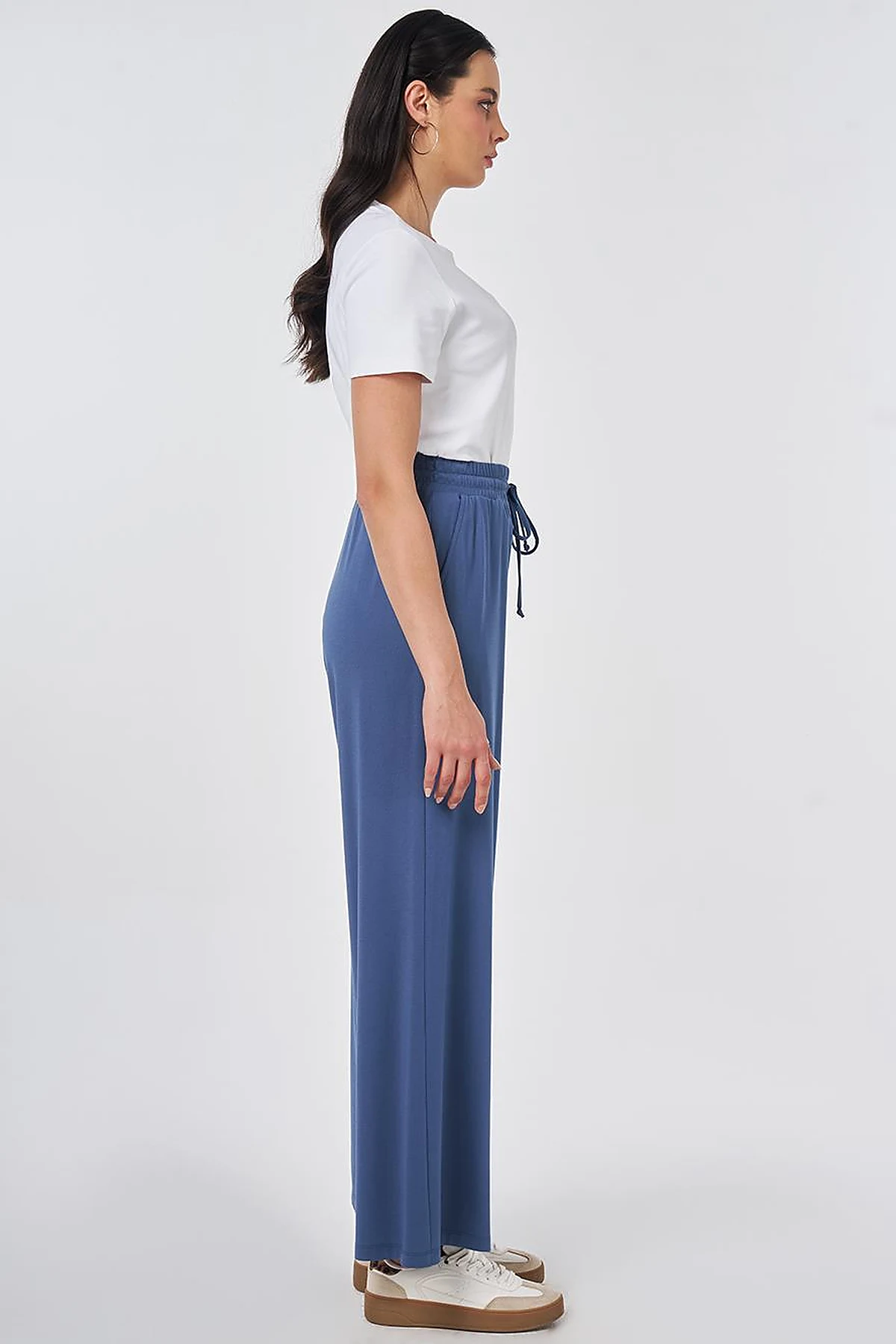 Relaxed Fit Rayon Trousers Indigo