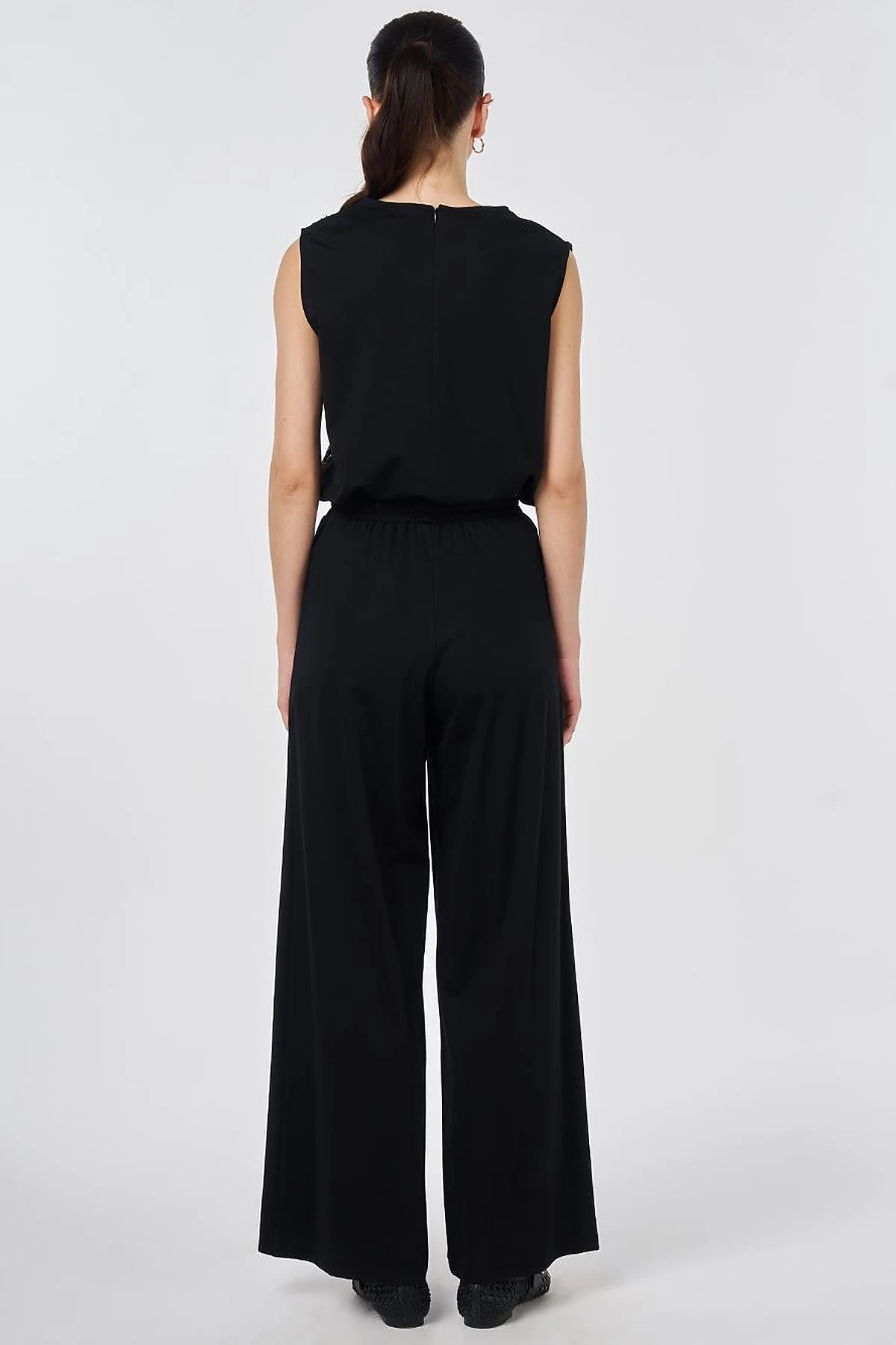 Relaxed Fit Rayon Trousers Black