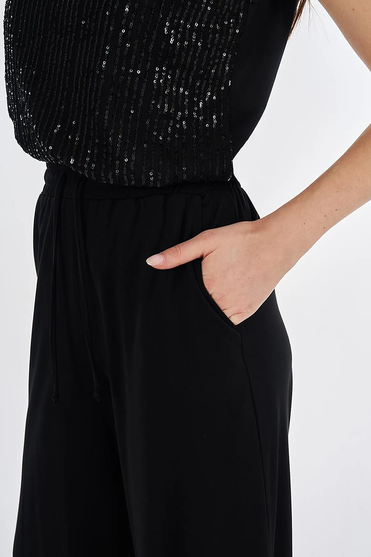 Relaxed Fit Rayon Trousers Black
