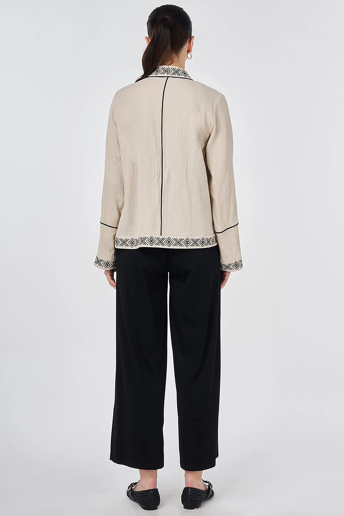 100% Cotton Ethnic Pattern Kimono with Stone