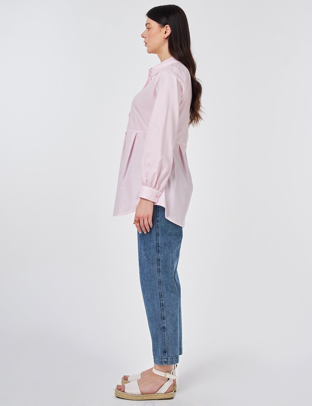 Pile Detaylı Pamuklu Tunik Şeker Pembe