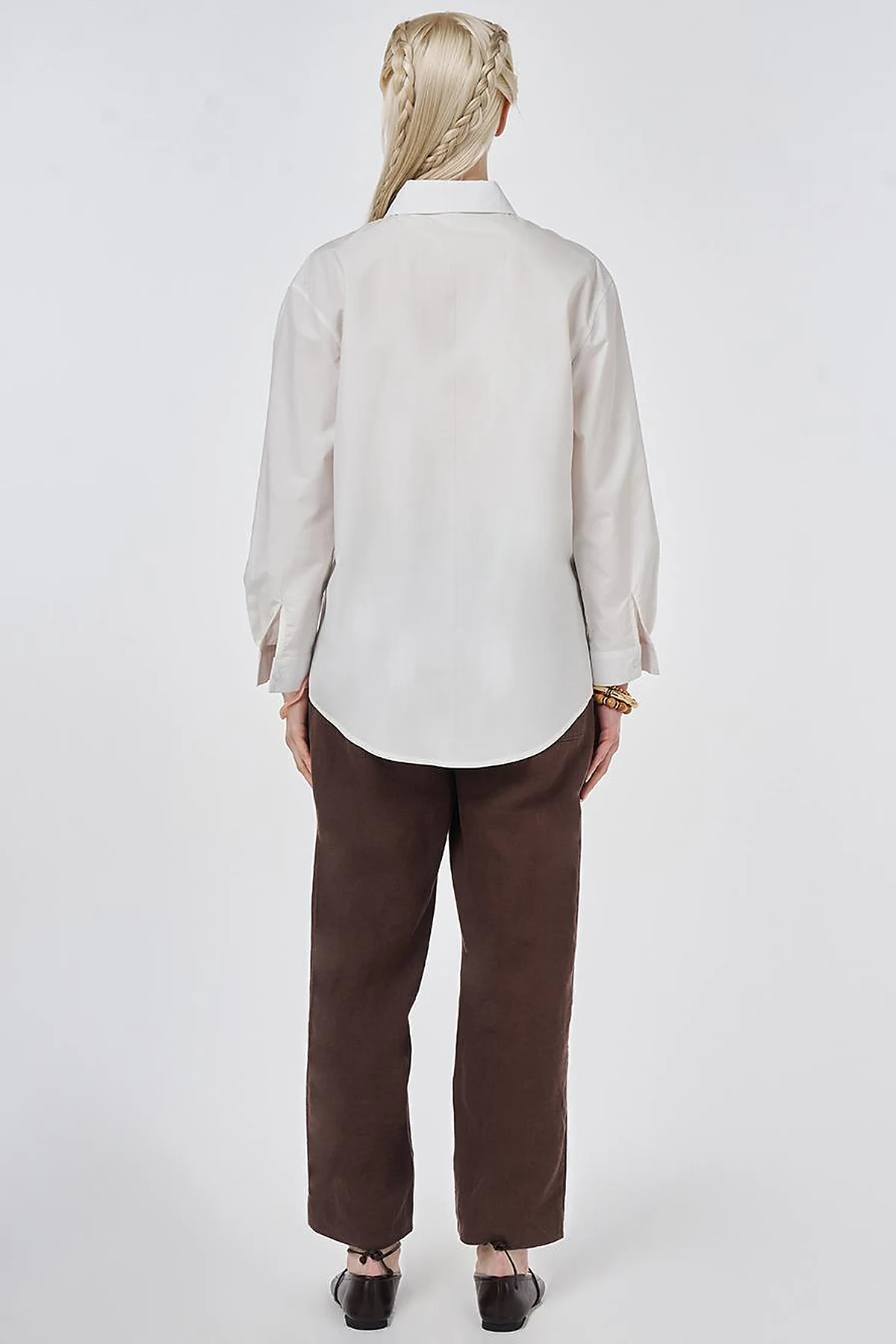 100% Cotton Bow-Detail Blouse Optic White