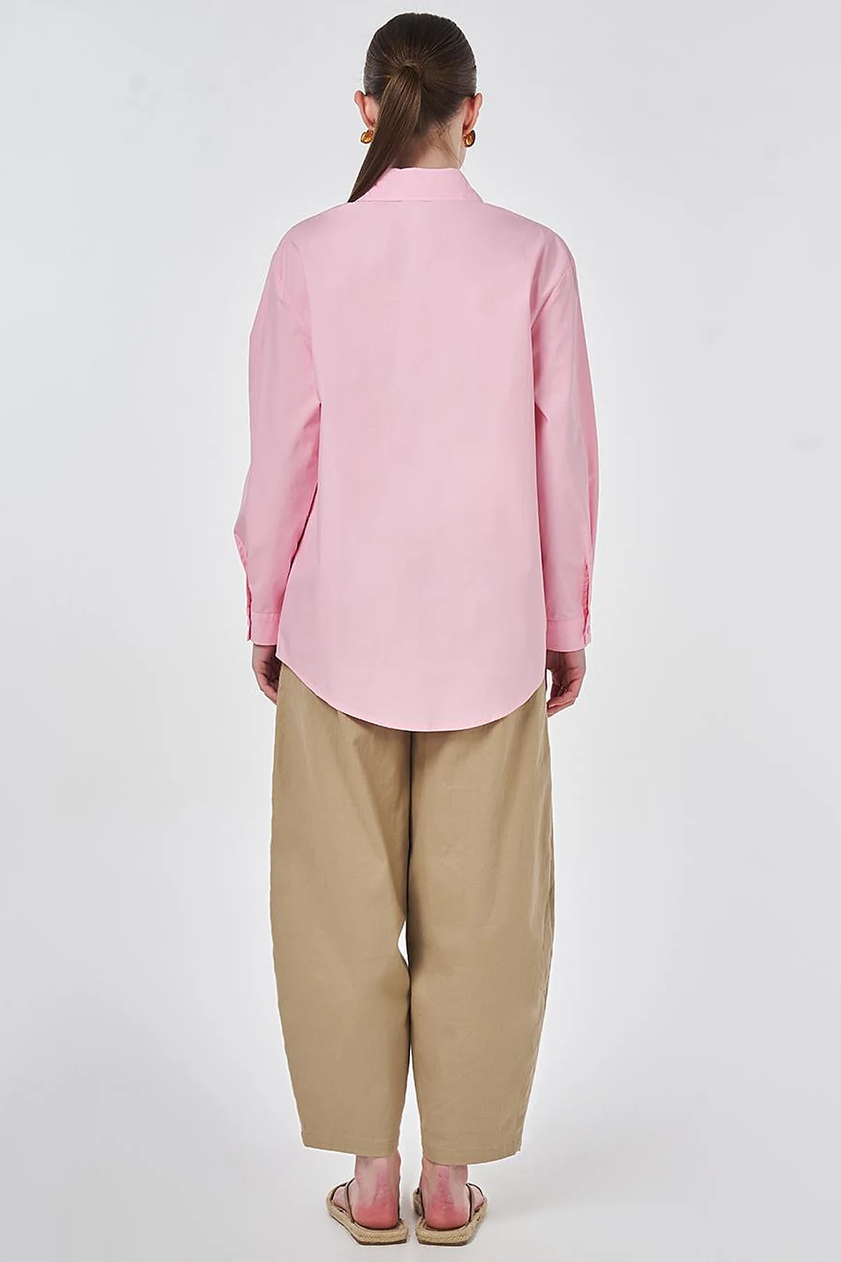 100% Cotton Bow-Detail Blouse Candy Pink