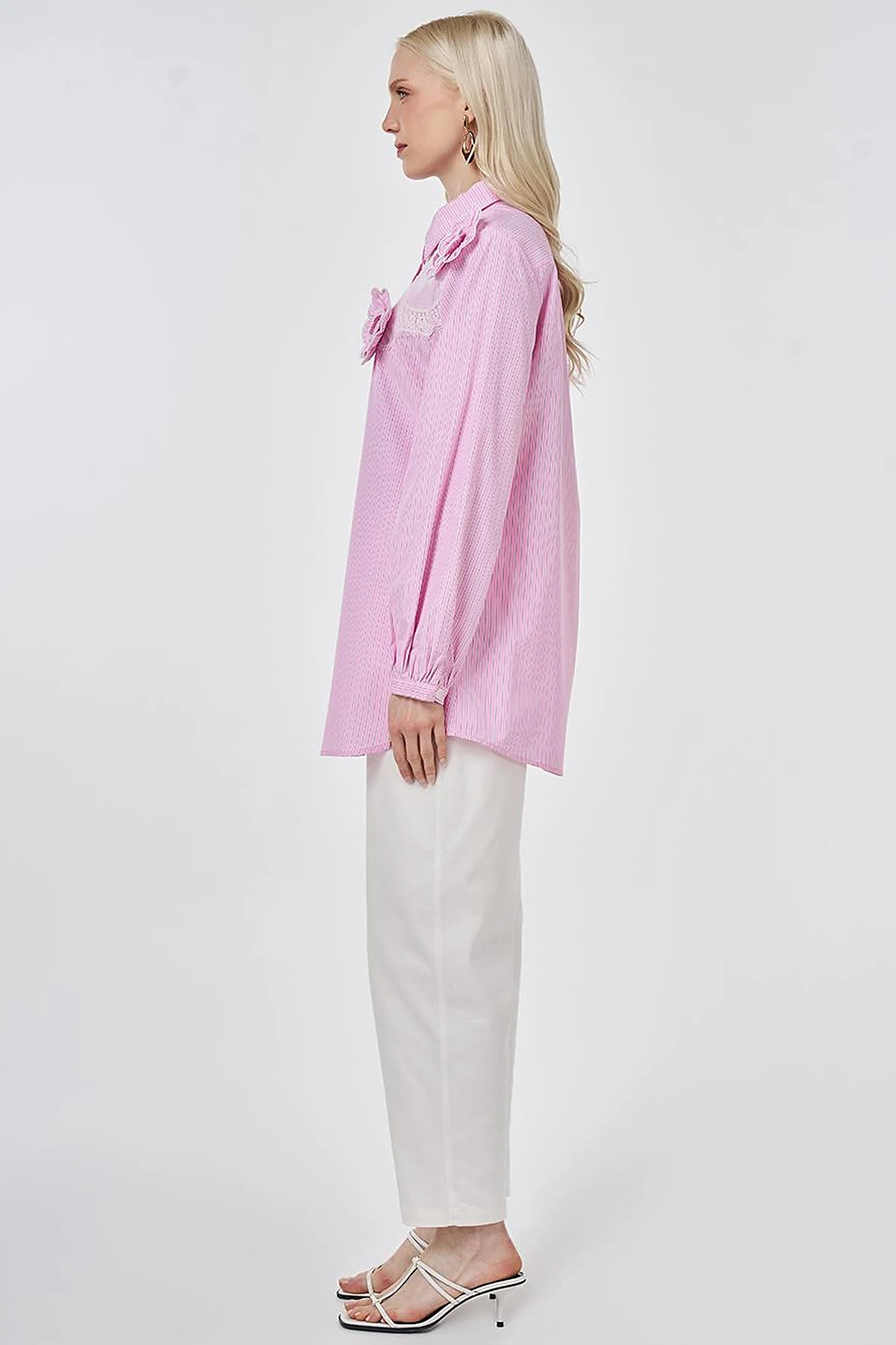 Lace-Trimmed Cotton-Viscose Tunic Candy Pink