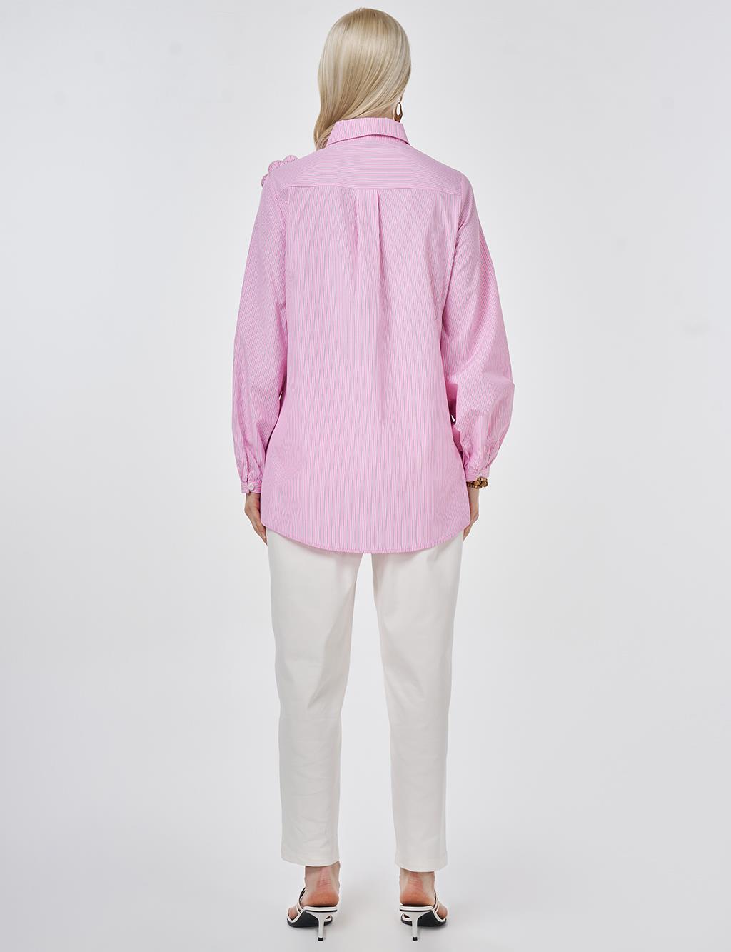 Lace-Trimmed Cotton-Viscose Tunic Candy Pink