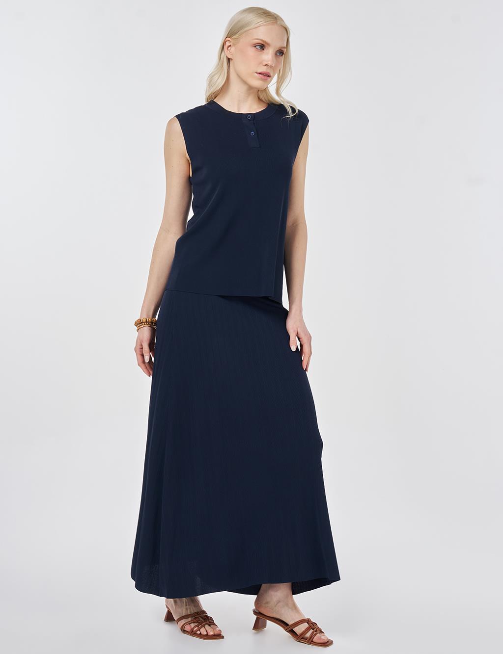 Knitted Skirt Set Dark Navy
