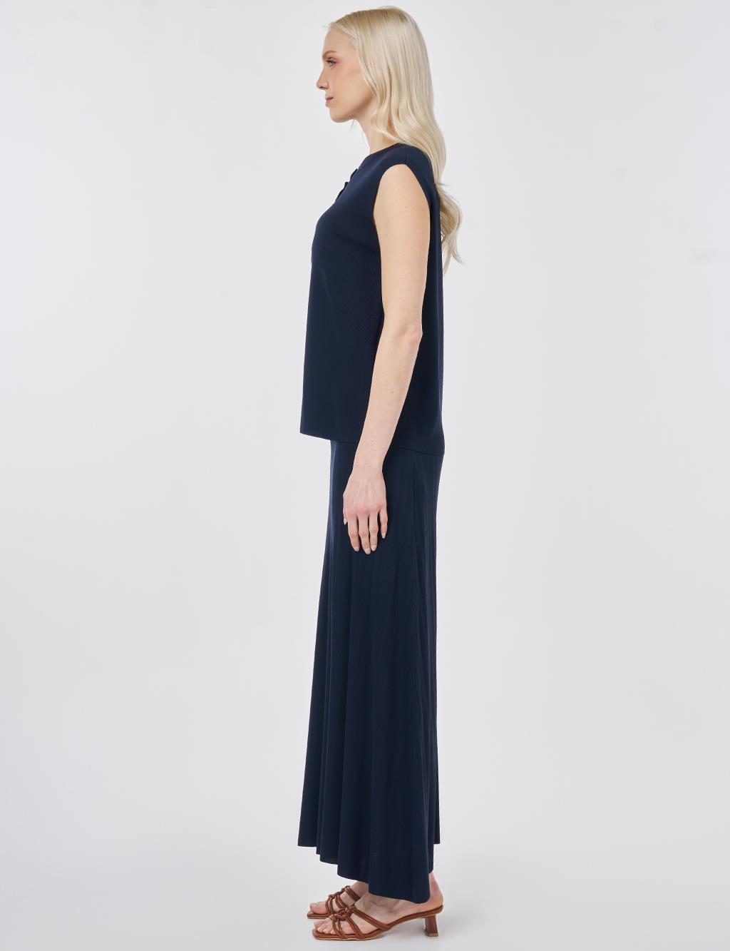 Knitted Skirt Set Dark Navy