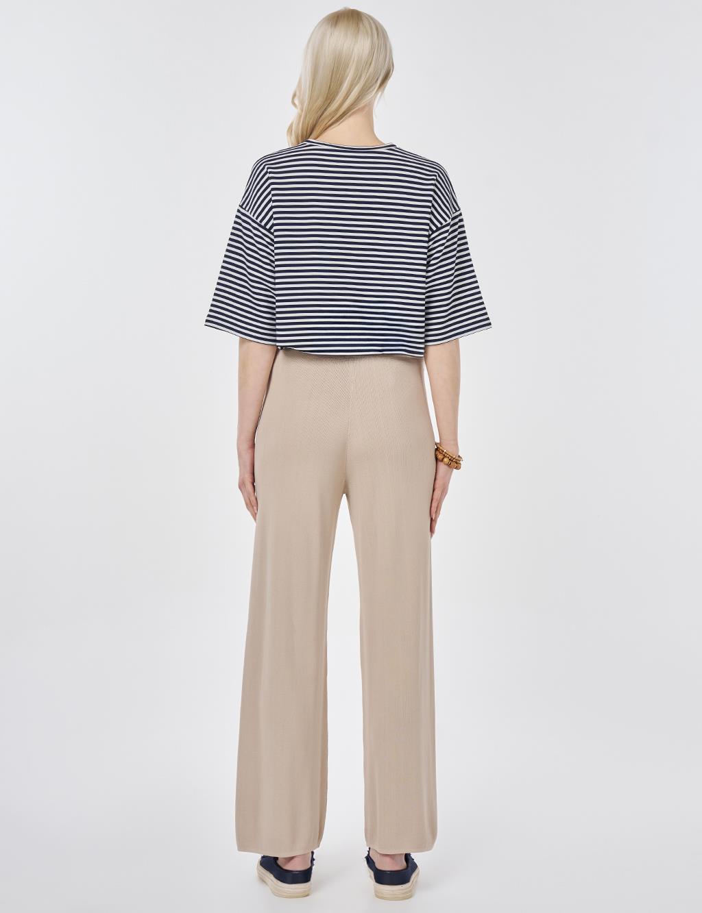 Relaxed Fit Knitted Trousers Stone