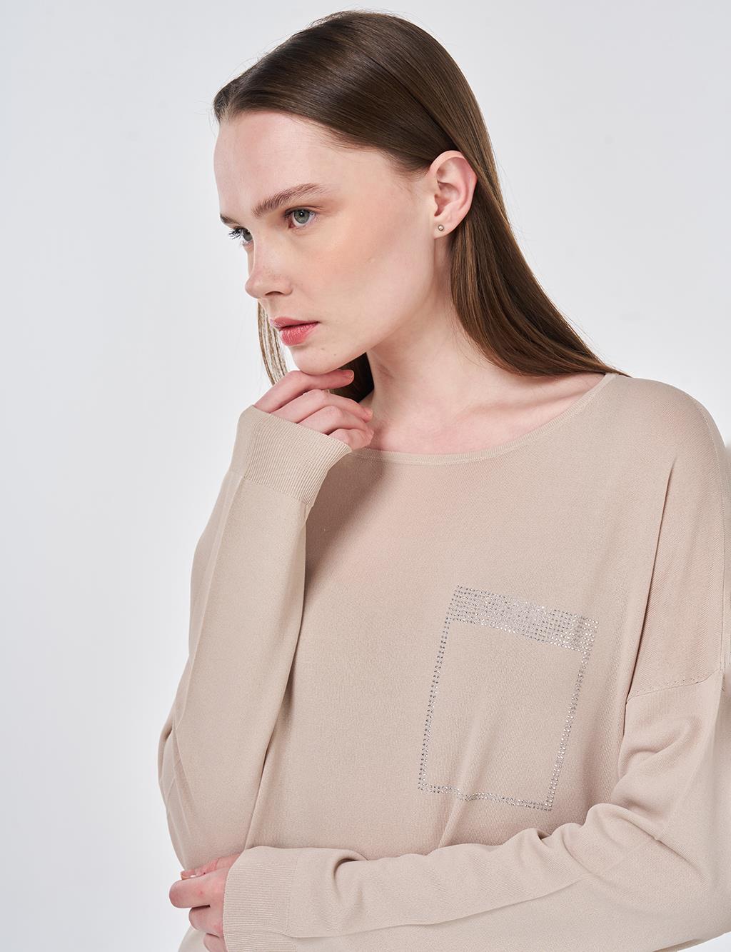 Hotfix Printed Knitted Tunic Stone