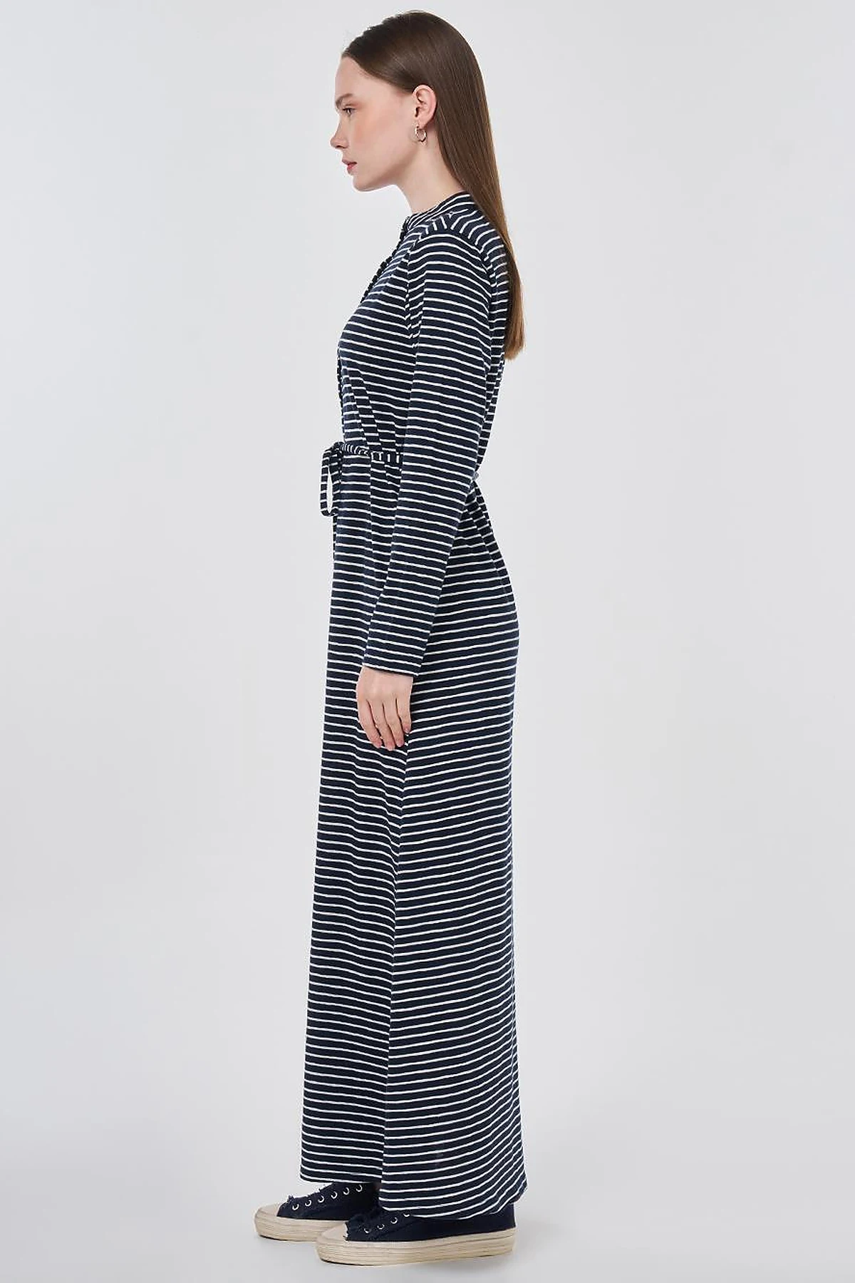 Striped Knit Dress Dark Navy