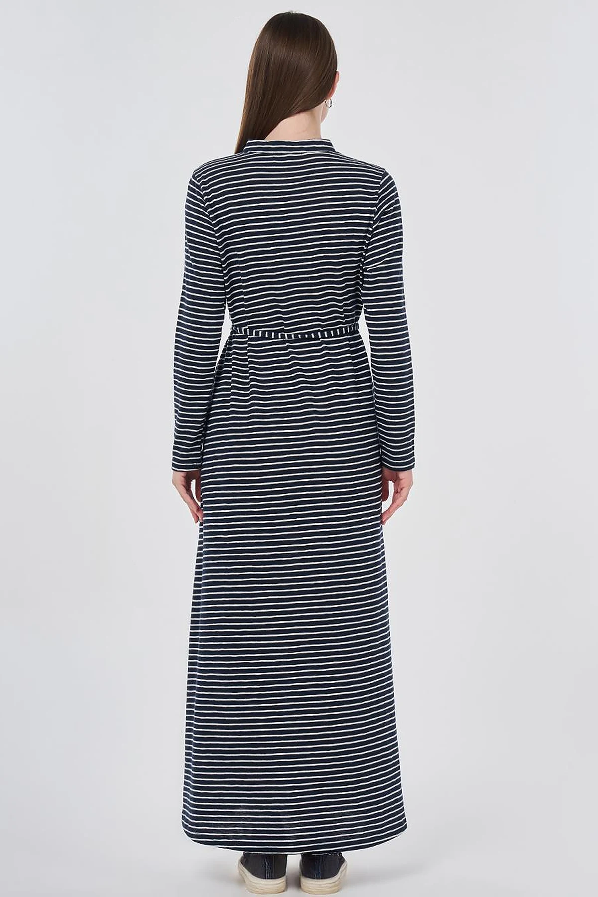 Striped Knit Dress Dark Navy