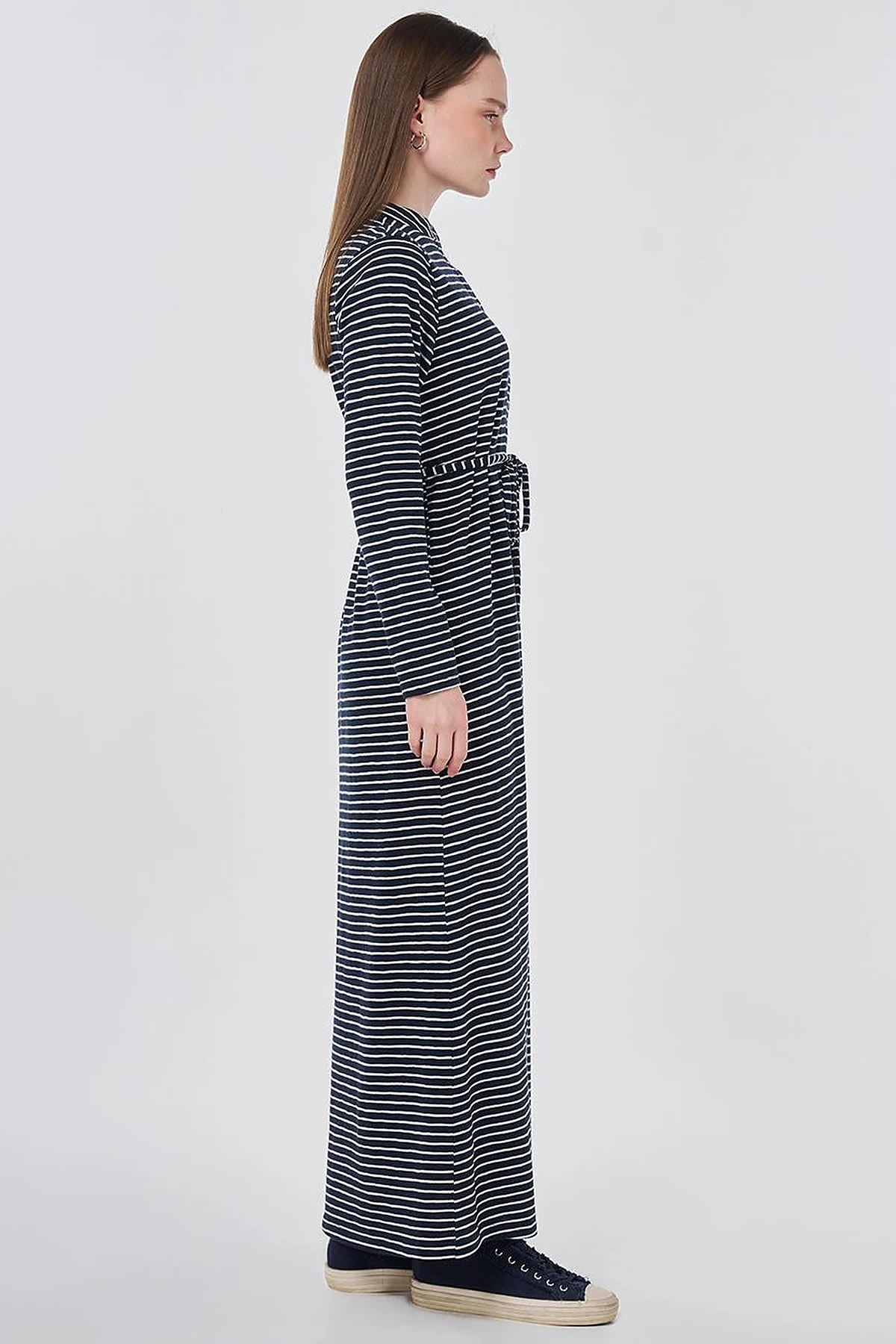 Striped Knit Dress Dark Navy