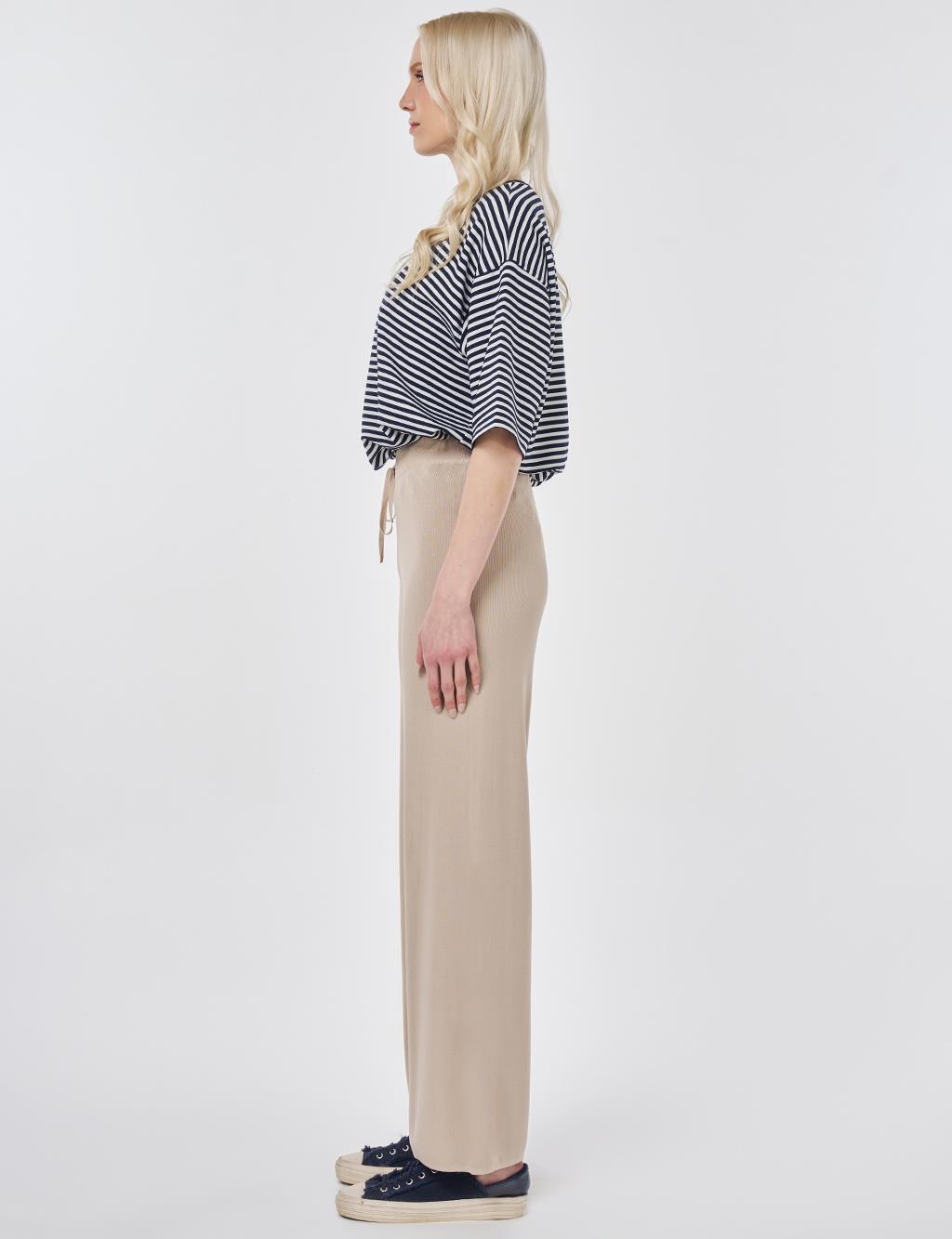 Relaxed Fit Knitted Trousers Stone