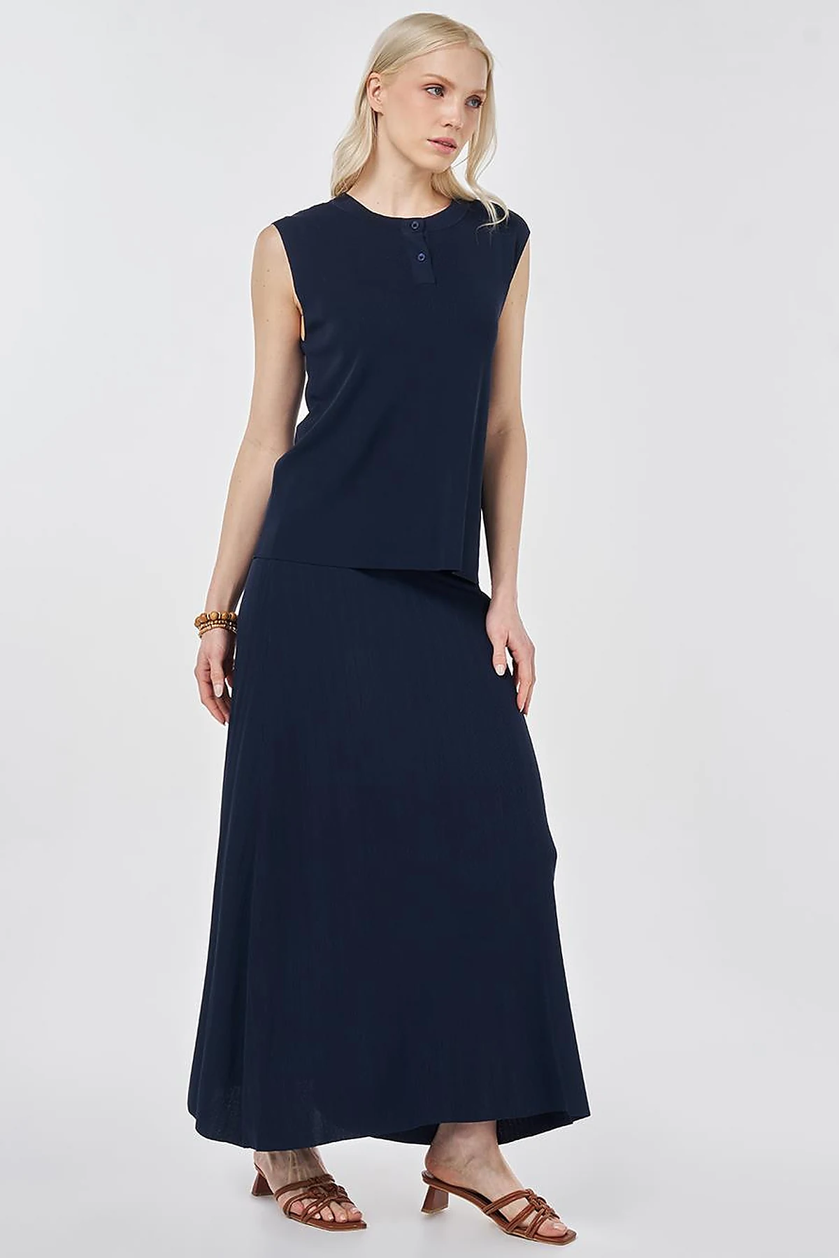 Knitted Skirt Set Dark Navy
