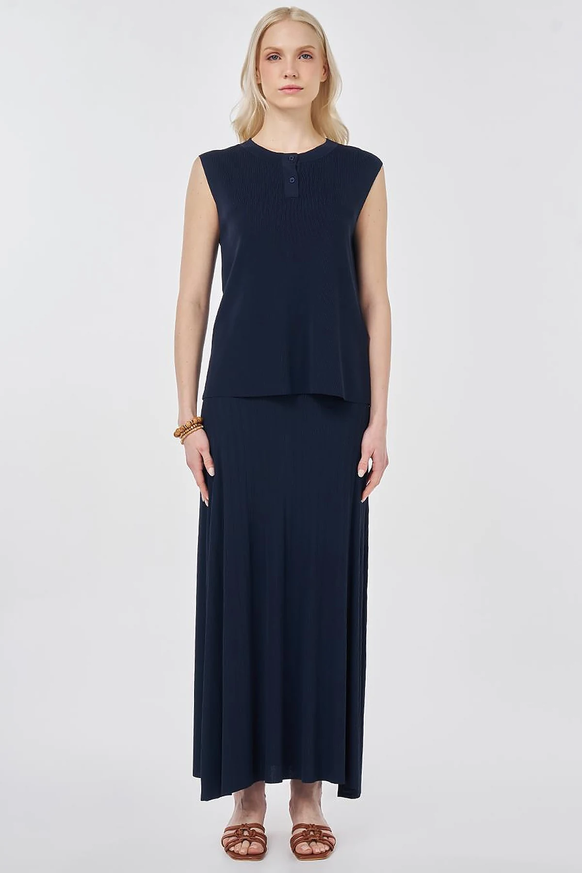 Knitted Skirt Set Dark Navy