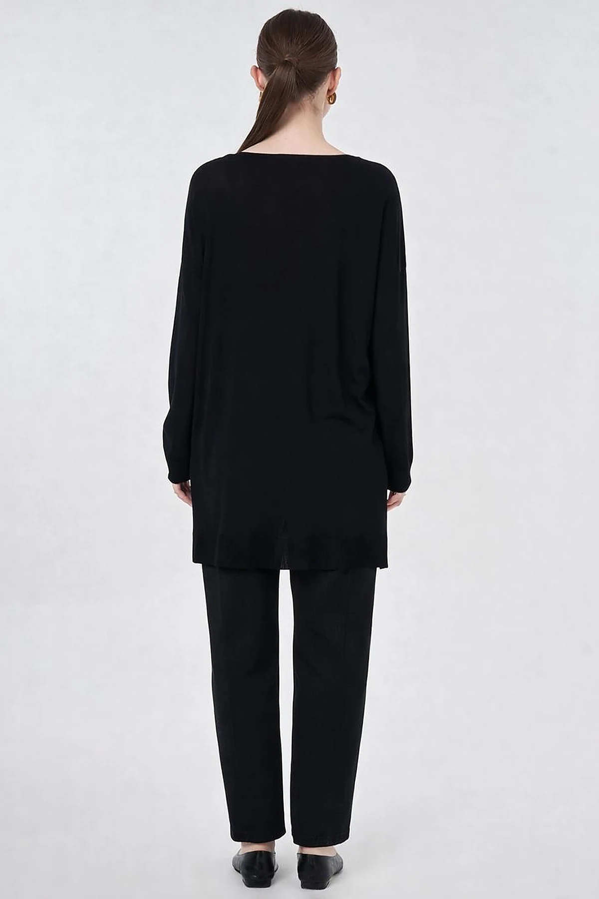 Hotfix Printed Knitted Tunic Black