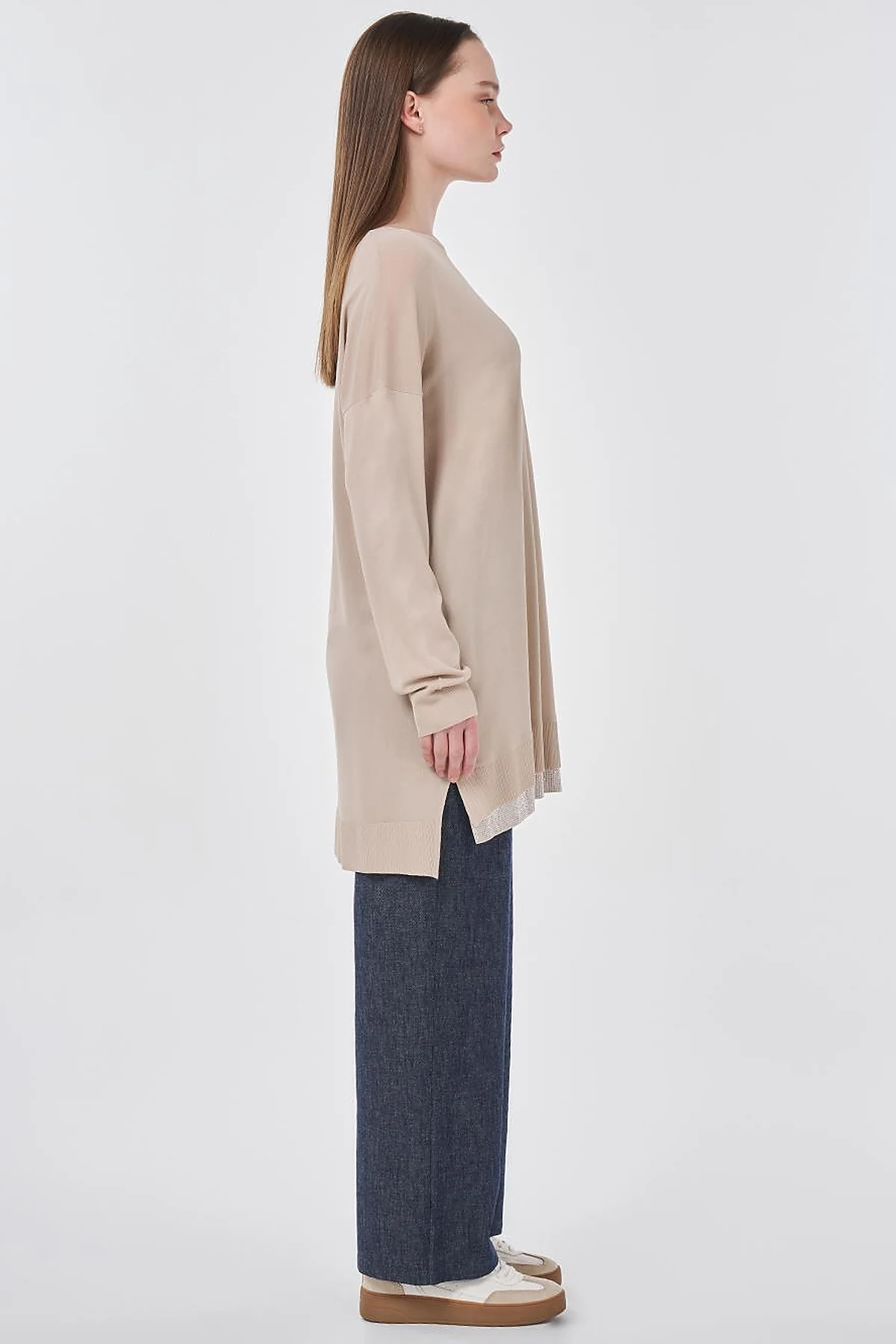 Hotfix Printed Knitted Tunic Stone