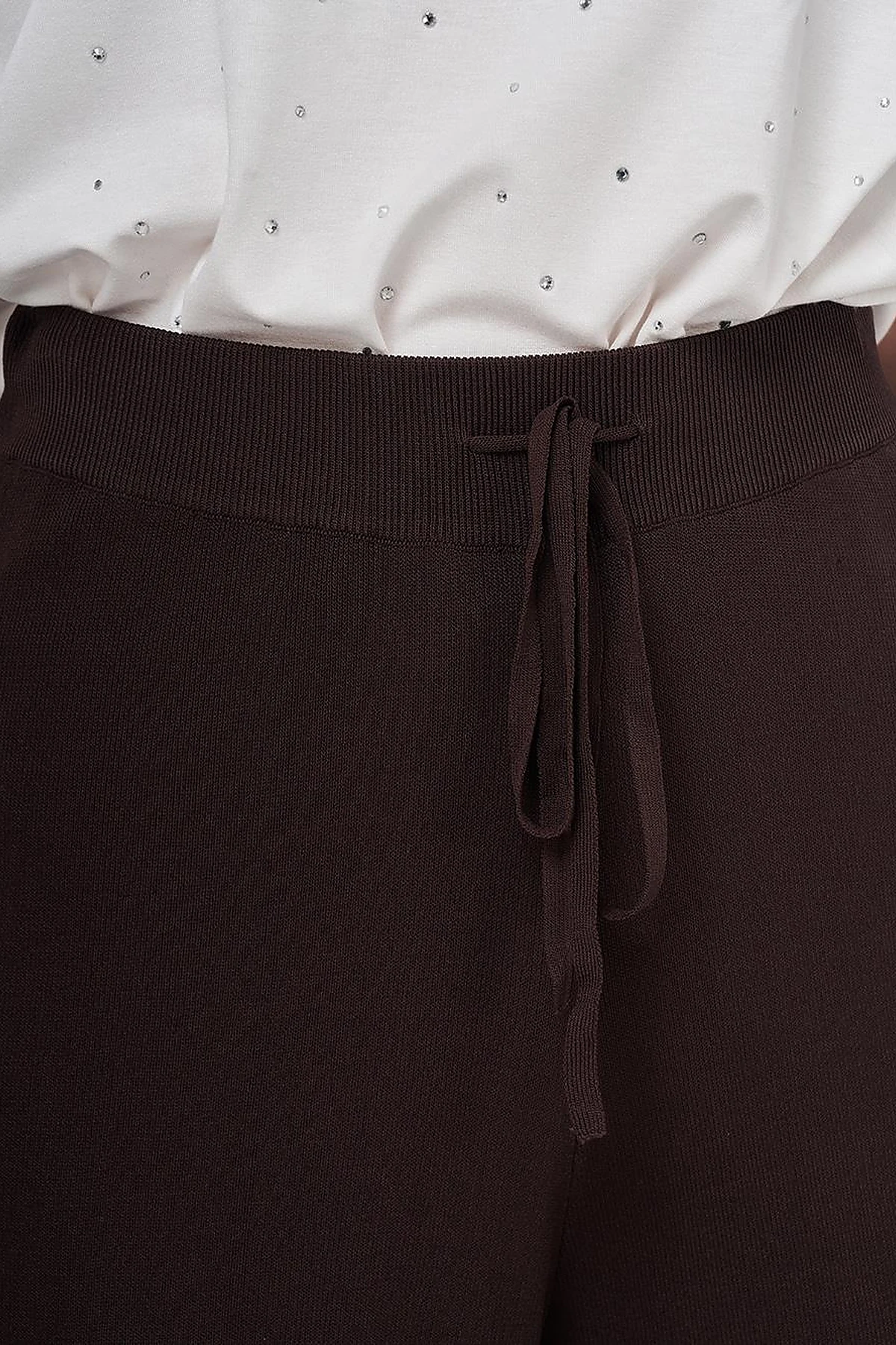 Relaxed Fit Knitted Trousers Dark Brown