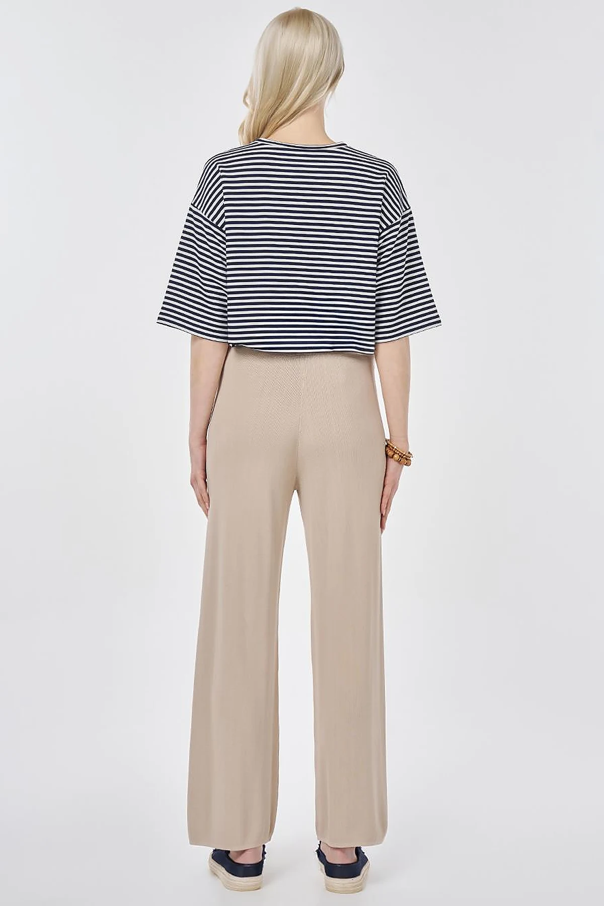 Relaxed Fit Knitted Trousers Stone