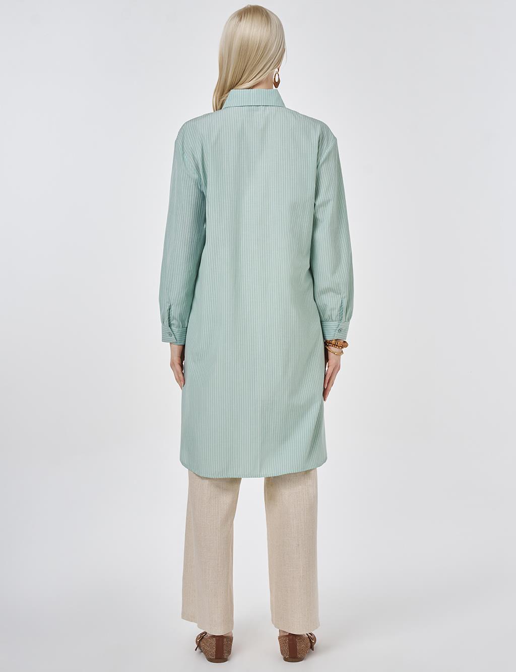 Embroidered Detail Cotton Tunic Mint