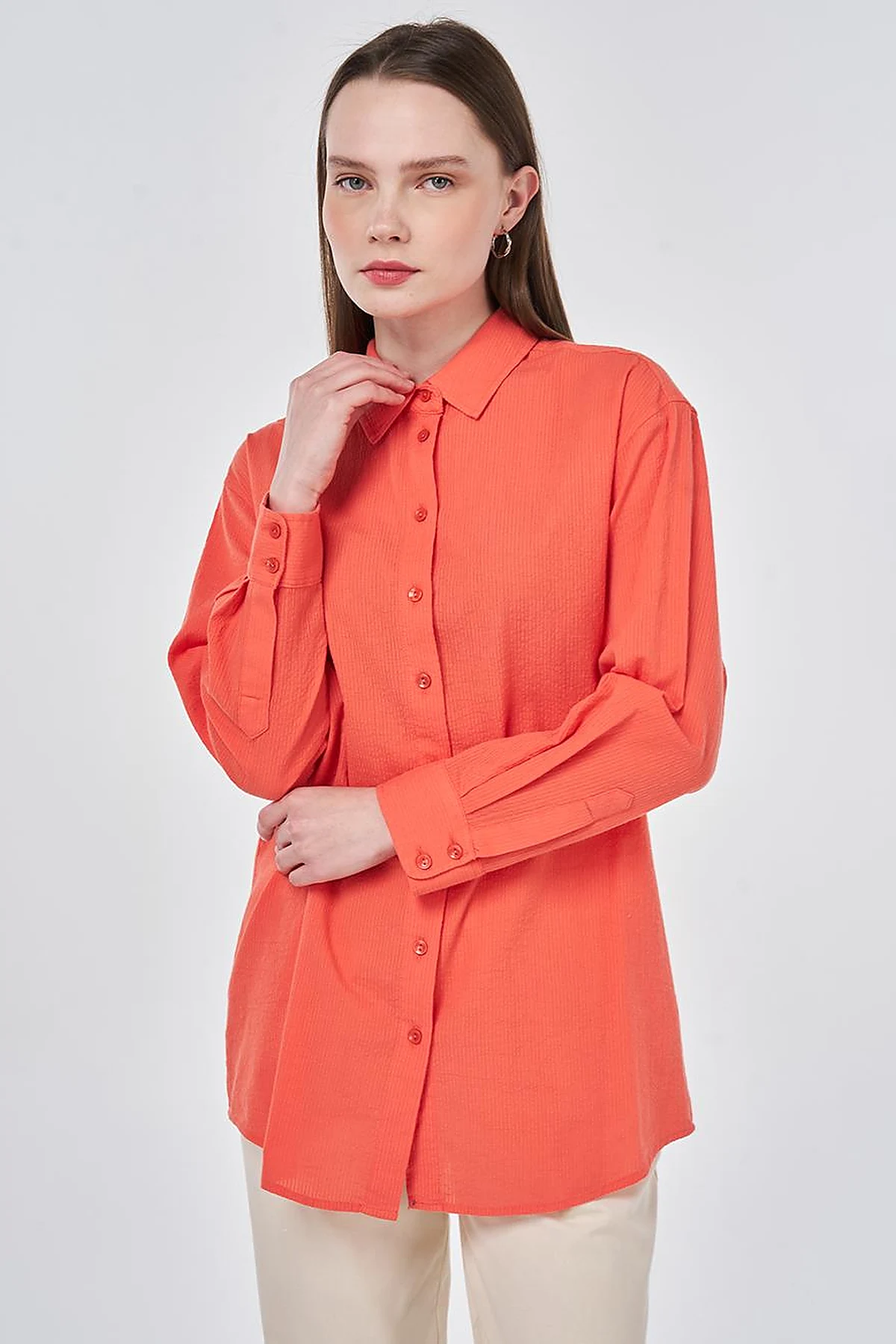 100% Cotton Relaxed Fit Tunic Poppy