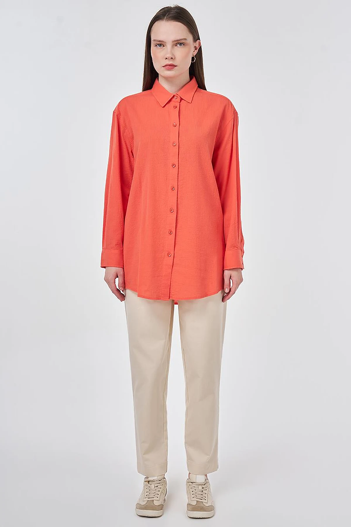 100% Cotton Relaxed Fit Tunic Poppy