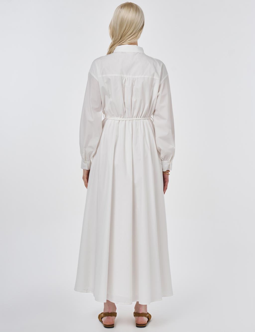 Embroidered Cotton Dress Optic White