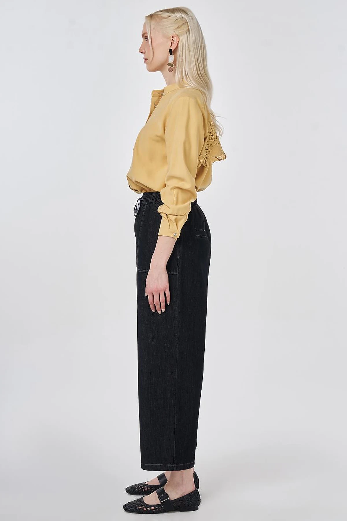 Denim Trousers with Bag Pockets Anthracite