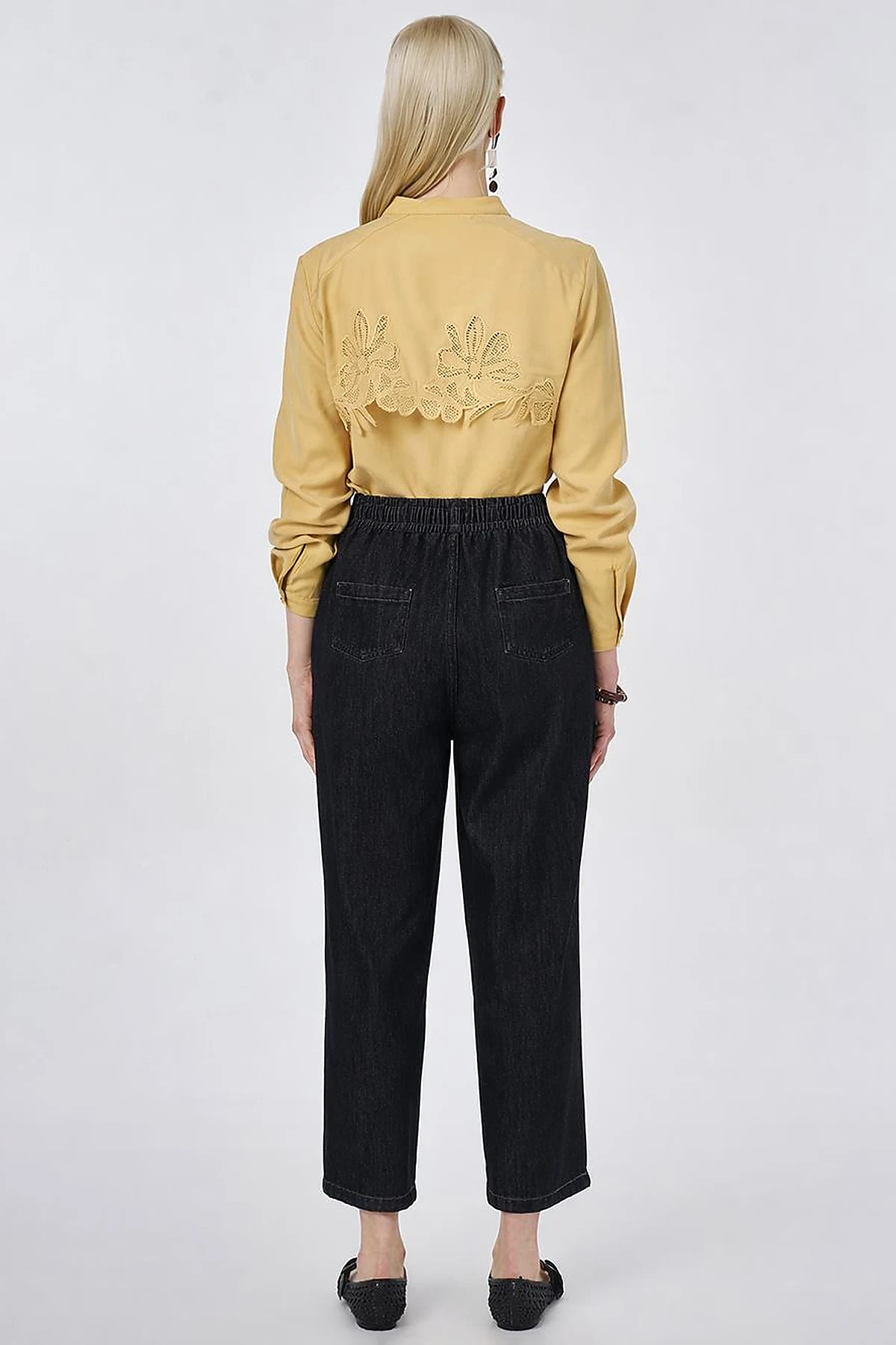 Denim Trousers with Bag Pockets Anthracite