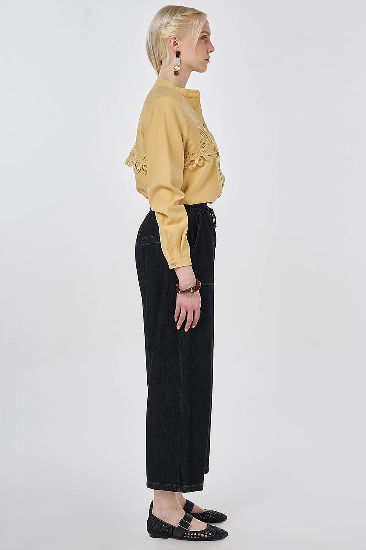 Denim Trousers with Bag Pockets Anthracite