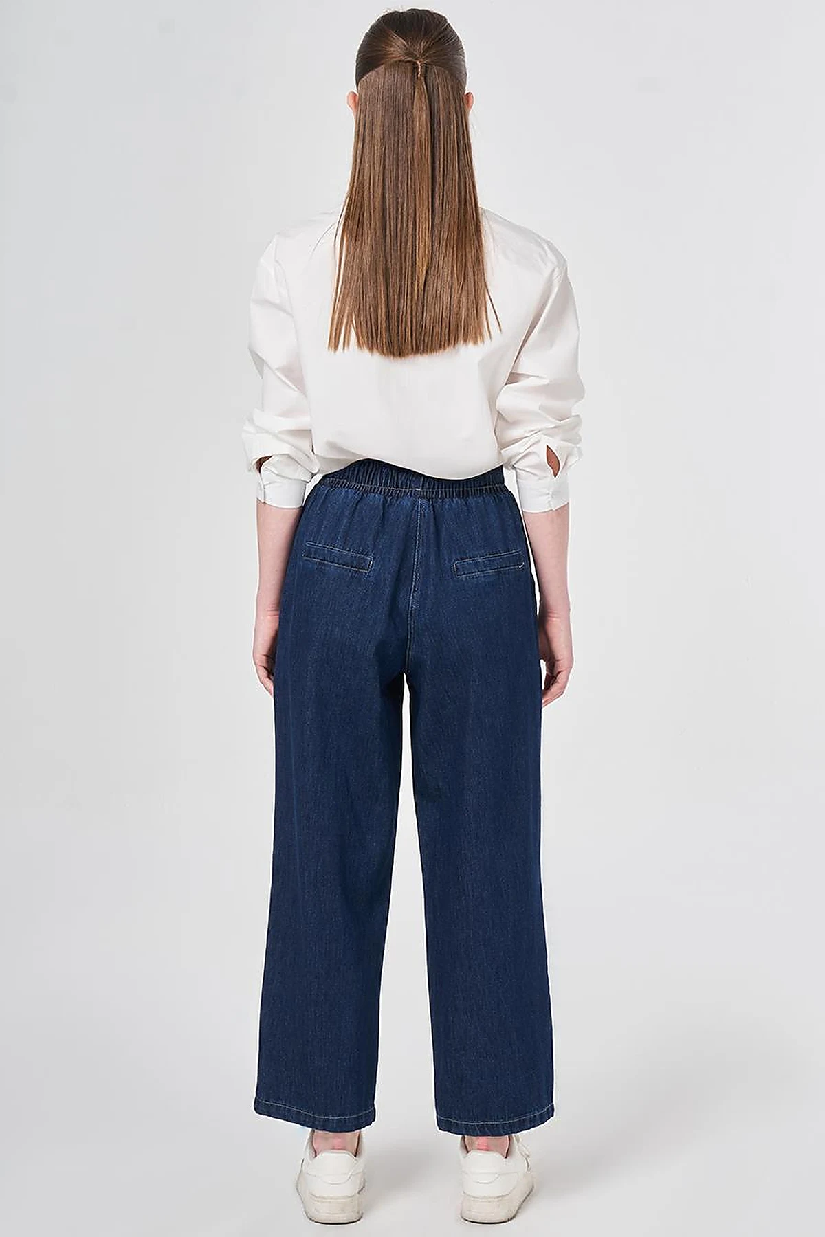 Denim Trousers with Bag Pockets Navy