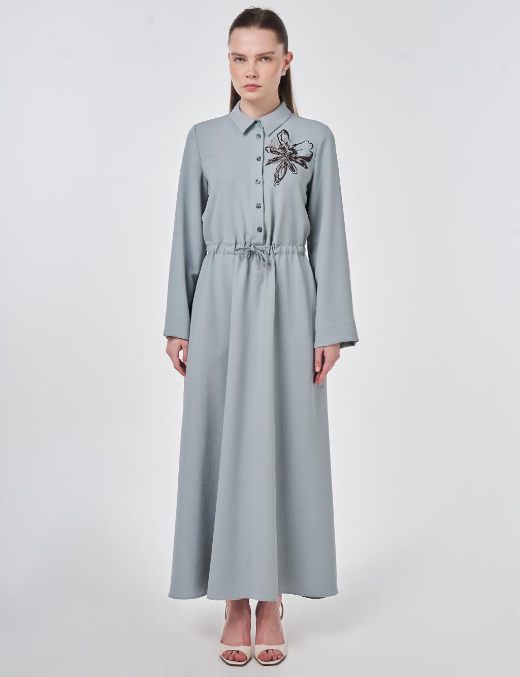 Sequined Maxi Dress Grey