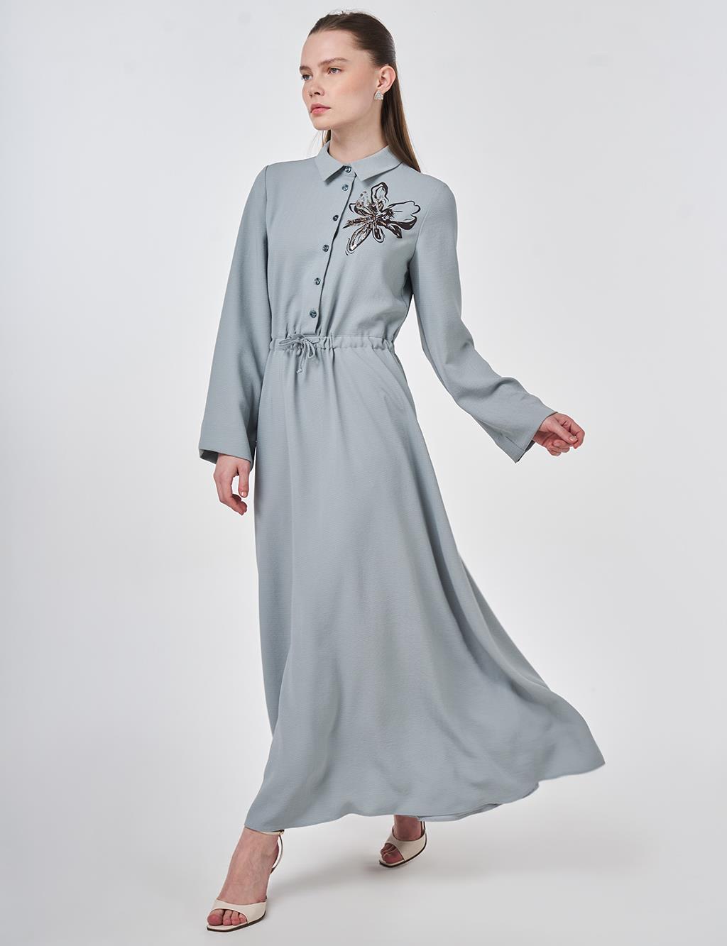 Sequined Maxi Dress Grey