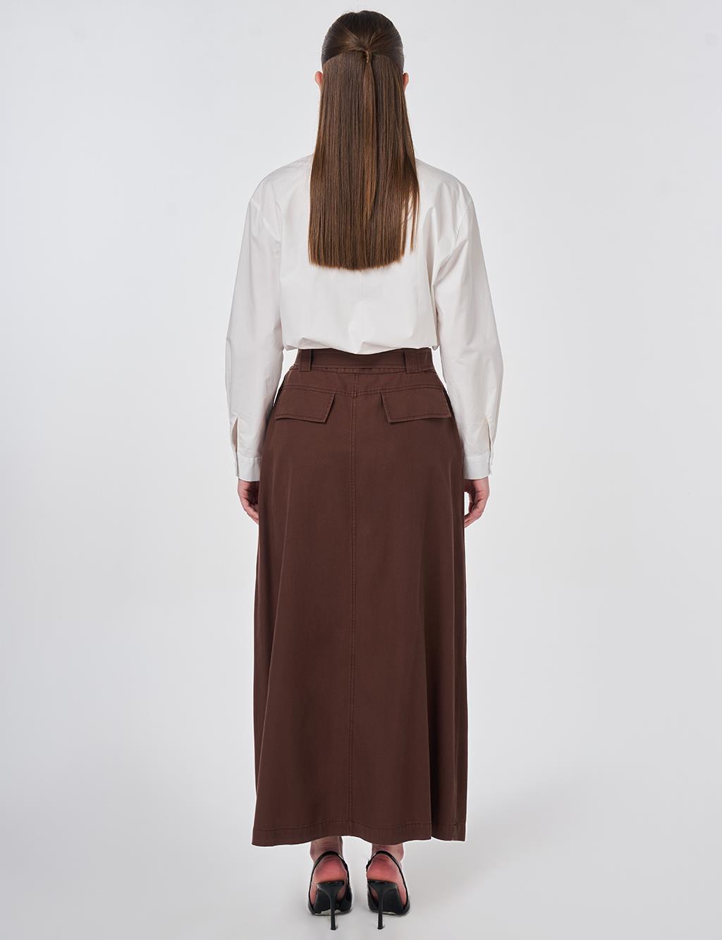 Toka Detaylı Çan Etek Çikolata