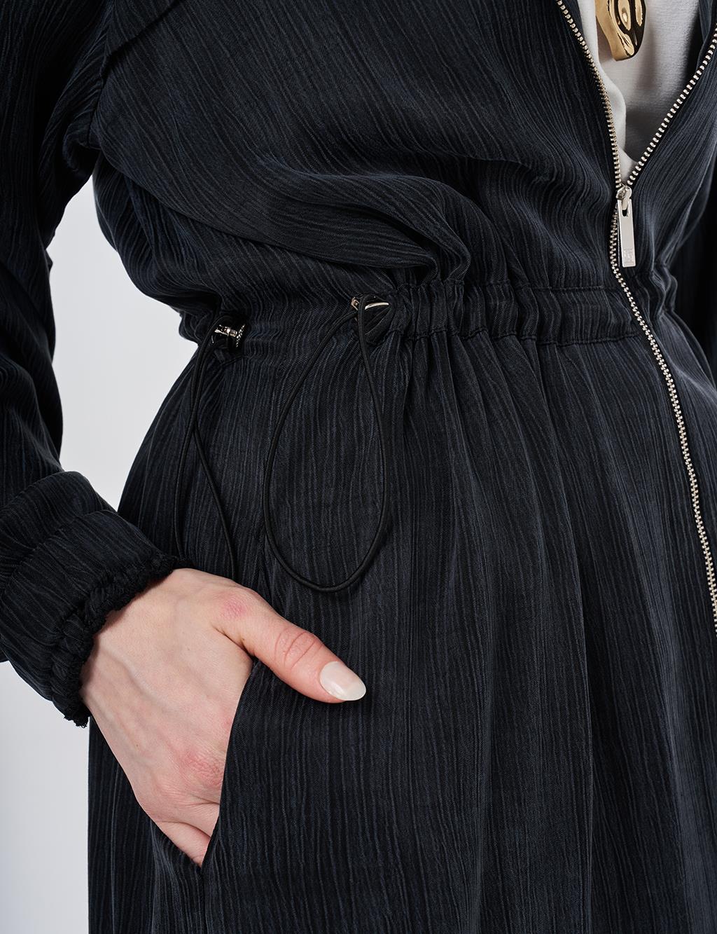 Hooded Lyocell Outerwear Black