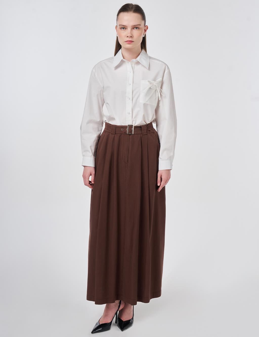 Toka Detaylı Çan Etek Çikolata