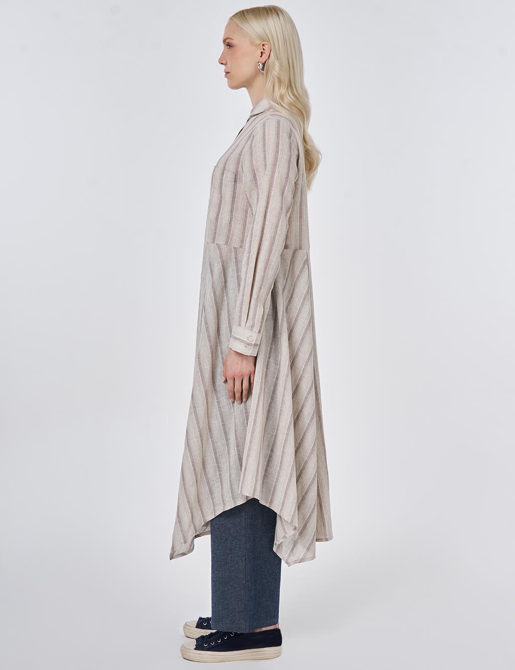 Pamuk Keten Tunik Bej